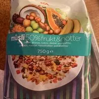 Mängden socker i Müsli - 50% Frukt, nötter och frön