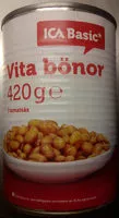 Mängden socker i ICA Basic Vita bönor i tomatsås