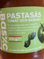 Mängden socker i pastasås tomat och basilika