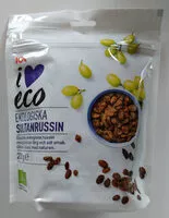 Mängden socker i Ekologiska Sultanrussin