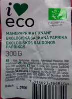 Mängden socker i Ekologisk Paprika