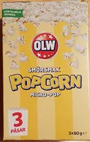 Mängden socker i Popcorn Micro-pop Smörsmak