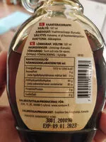 Mängden socker i Rainbow vaahterasiirappi