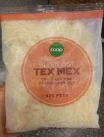 Mängden socker i Riven ost tex mex