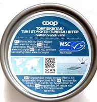 Mängden socker i Tonfiskbitar i vatten