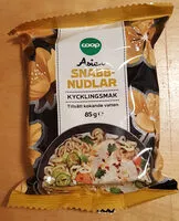 Mängden socker i Asien Snabbnudlar Kycklingsmak