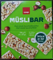 Mängden socker i Müslibar