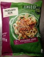 Mängden socker i Hälsans Kök Ingredienser Vegansk färs