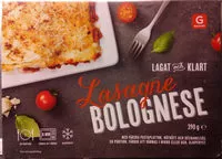 Mängden socker i Garant Lasagne Bolognese