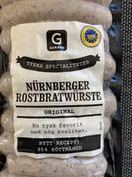 Mängden socker i Nürnberger Rostbratwürste