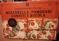 Mängden socker i Mozzarella, pomidori conditi e rucola