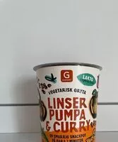 Mängden socker i Vegetarisk gryta  Linser Pumpa & Curry