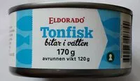 Tonfisk bitar i vatten