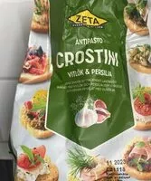 Mängden socker i Crostini - vitlök och persilja