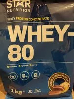 Mängden socker i Whey-80 cookies and cream flavour