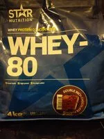 Mängden socker i Whey-80 double chocolate flavor