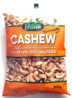 Mängden socker i Cashew - Torrrostade och saltade.