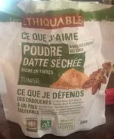Mängden socker i Poudre de datte séchée