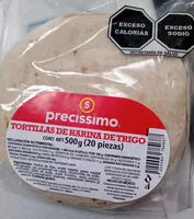 Mängden socker i Tortillas de barons de trigo