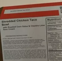 Mängden socker i Shredded chicken taco bowl