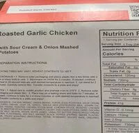 Mängden socker i Roasted garlic chicken with sour cream & onion mashed potatoes
