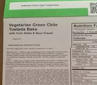 Mängden socker i Vegetarian green Chile tostada bake
