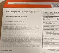 Mängden socker i Red pepper queso chicken