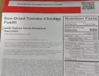 Mängden socker i Sun dried tomato chicken fusilli