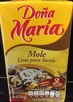Mängden socker i Mole Doña Maria