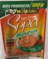 Mängden socker i sopa munición con tomate y sabor a pollo