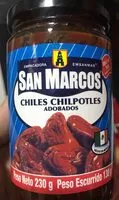 Mängden socker i Chiles chilpotles adobados frasco 230 g