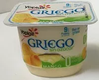 Mängden socker i Yoghurt Yoplait Griego mango sin azúcar bajo en grasa
