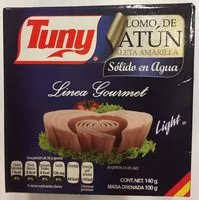 Mängden socker i Lomo de Atún aleta amarilla solido en agua