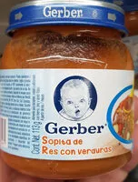 Mängden socker i Alimento para lactantes Gerber sopa con res y verduras