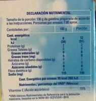 Mängden socker i polvo para preparar gelatina