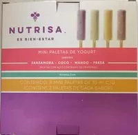 Mängden socker i Mini paletas de yogurt sabores zarzamora coco mango y fresa