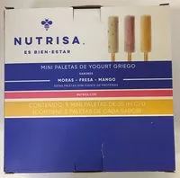 Mängden socker i Mini paletas de yogurt griego sabores Moras, frea y mango Nutrisa