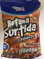 Mängden socker i Botana surtida crujiente