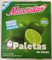 Mängden socker i Paletas  de Limón Manhattan
