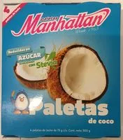 Mängden socker i Paletas sabor coco endulzadas con stevia