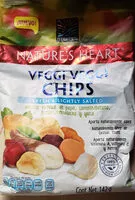 Mängden socker i Mezcla de vegetales Nature's Heart veggi chips