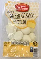 Mängden socker i San Jacinto Bolitas de Queso oaxaca con cotija