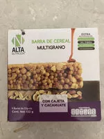 Mängden socker i Barra de cereal multigrano con cajeta y cacahuate