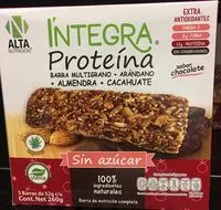 Mängden socker i Integra proteína arándano, almendra, cacahuate.