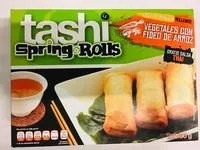 Mängden socker i Rollos primavera rellenos de vegetales con fideo de Arroz, Tashi Spring Roles