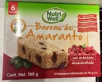 Mängden socker i Barras de amaranto con arándano Nutriwell