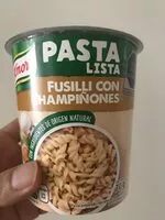 Mängden socker i Fusilli Con champiñones Knorr