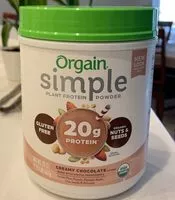 Mängden socker i Orgain Simple Plant Protein Powder