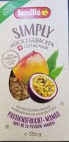 Mängden socker i Simply Müesli gebacken