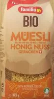 Mängden socker i Müesli bio miel-noix